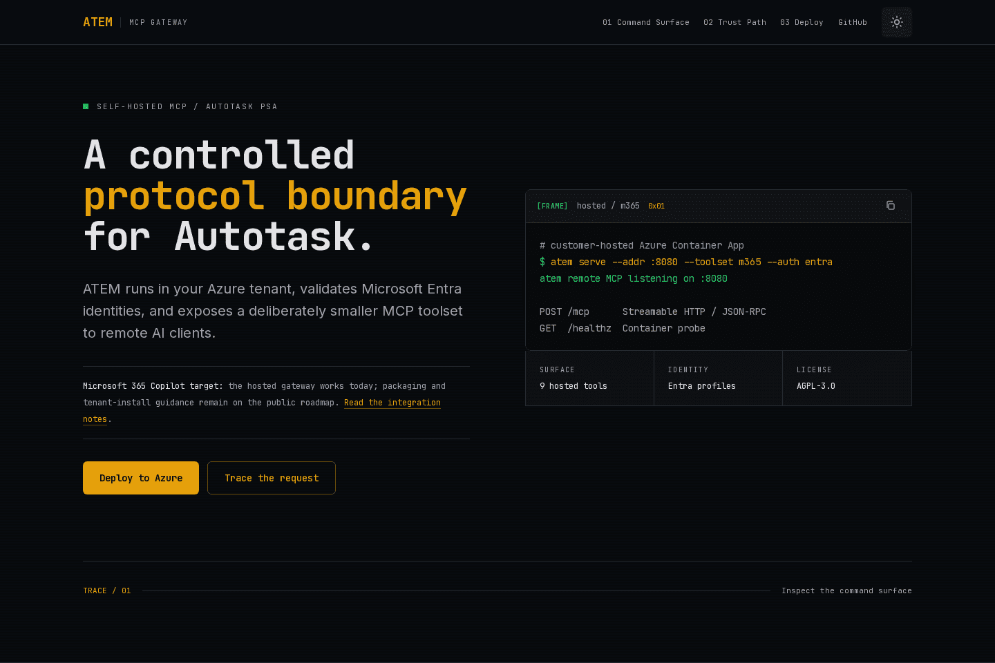 ATEM controlled protocol boundary website